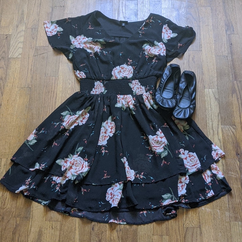 Torrid floral chiffon mini dress